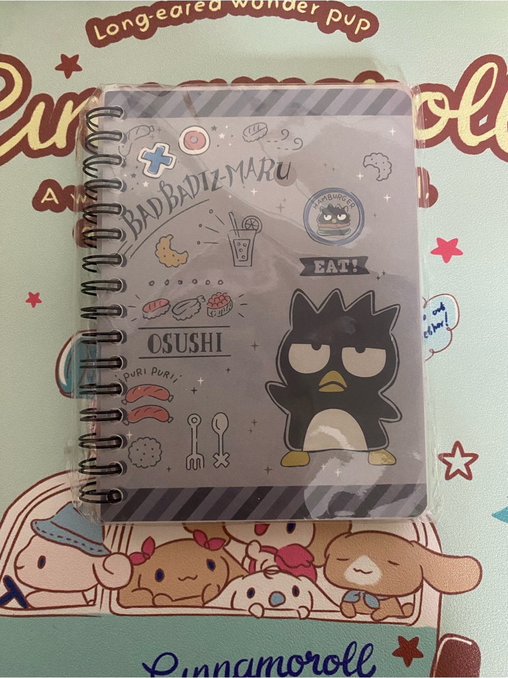 Bad Badtz-Maru Gray & Blue Hamburger Spiral Notebook